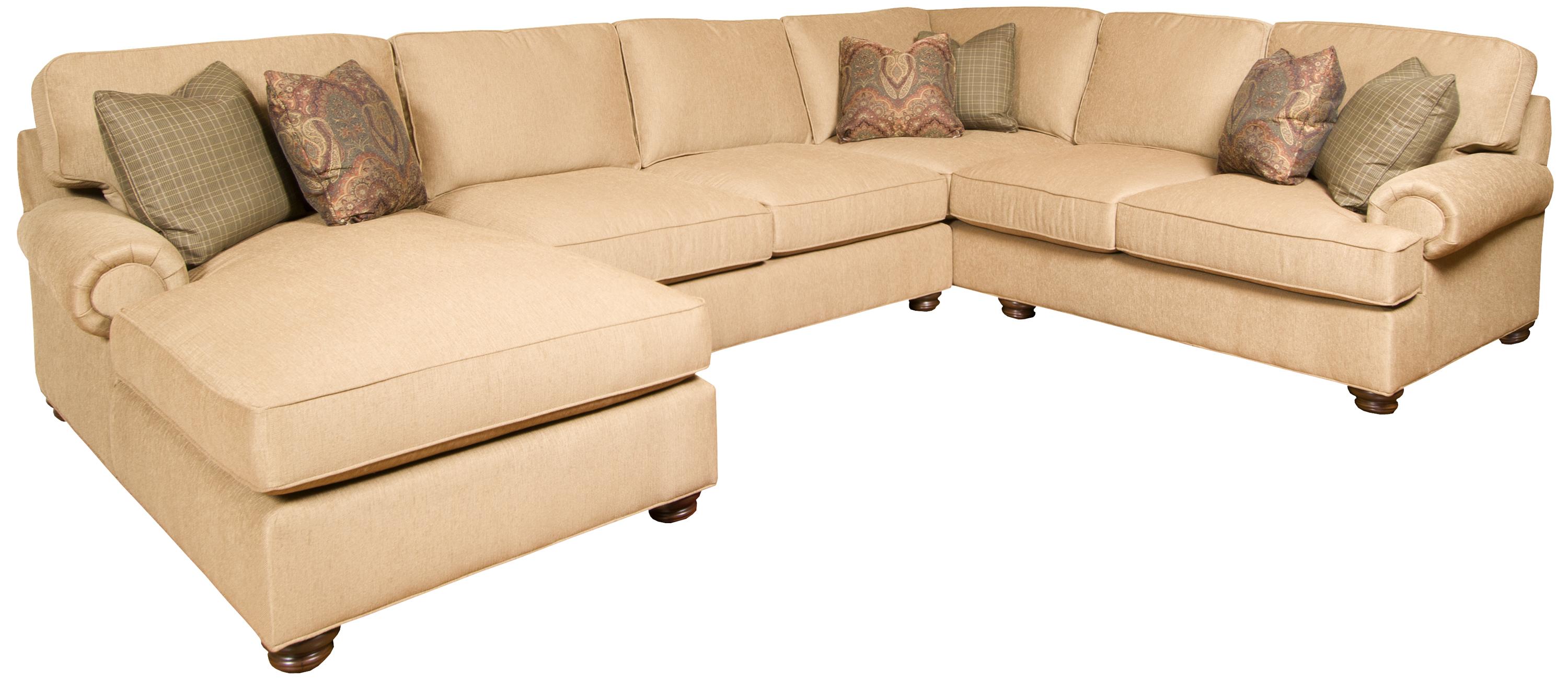 King Hickory Henson 3Piece Customizable Sectional with LAF Chaise